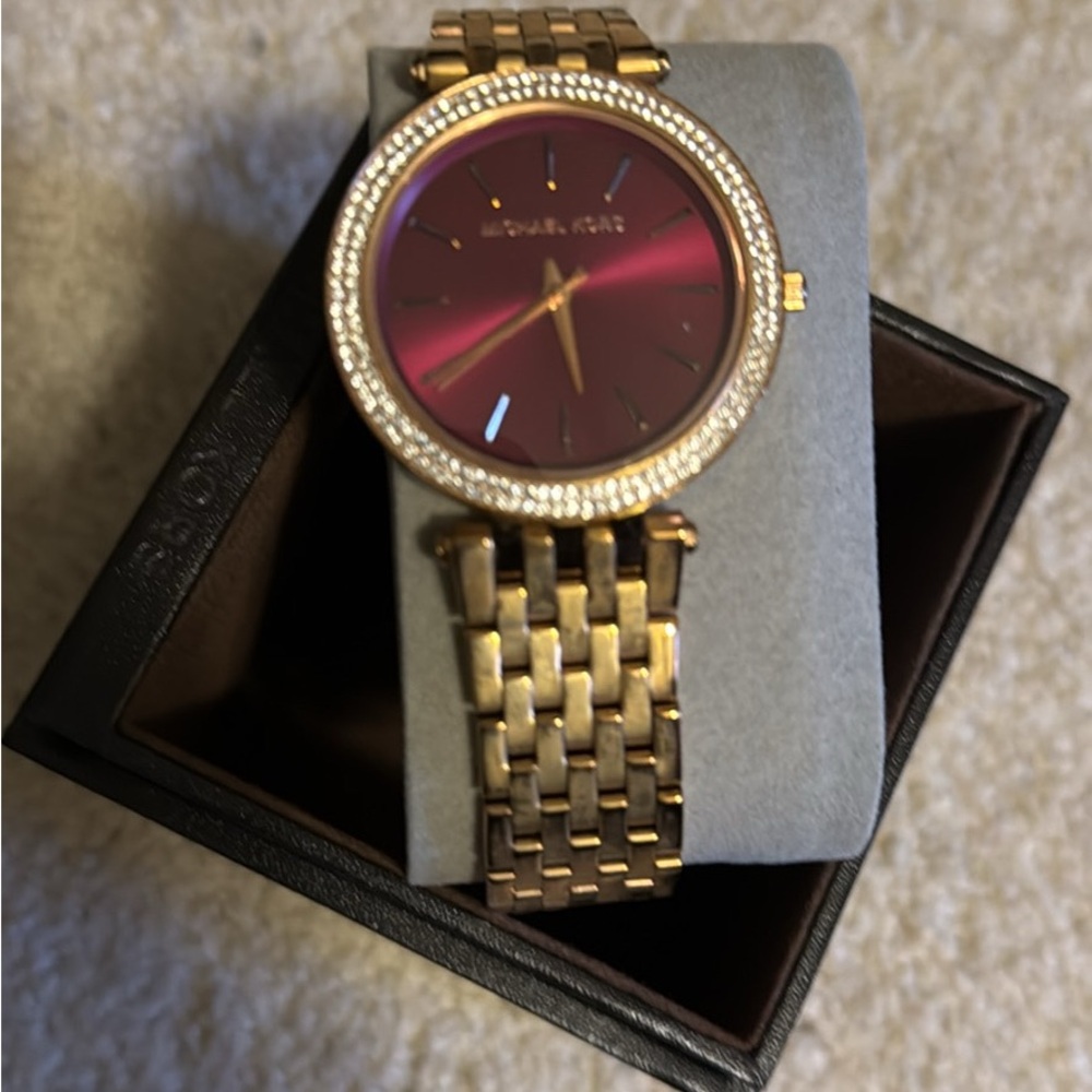 COPY - Michael Kors Gold Watch with Burgundy Dial